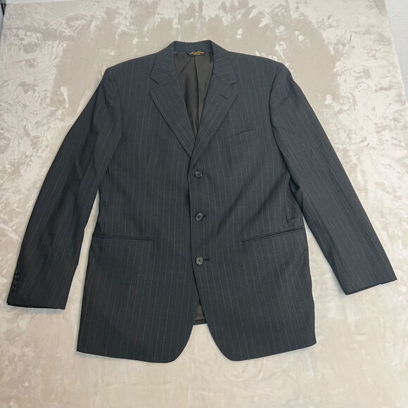 Brooks Brothers Sport Coat Mens 44L Striped Brooksease Blazer Double Vent Preppy - Picture 1 of 15